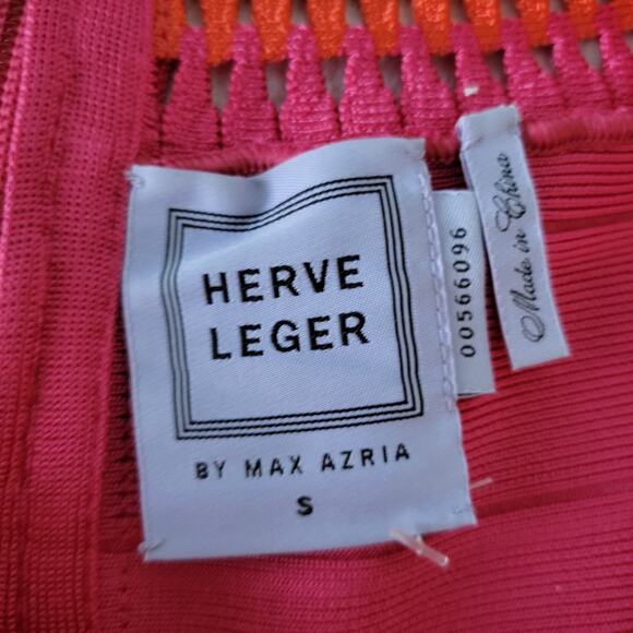 HERVÉ LÉGER Barbie pink BANDAGE Zoe MINI party coktail DRESS SM - Picture 6 of 14